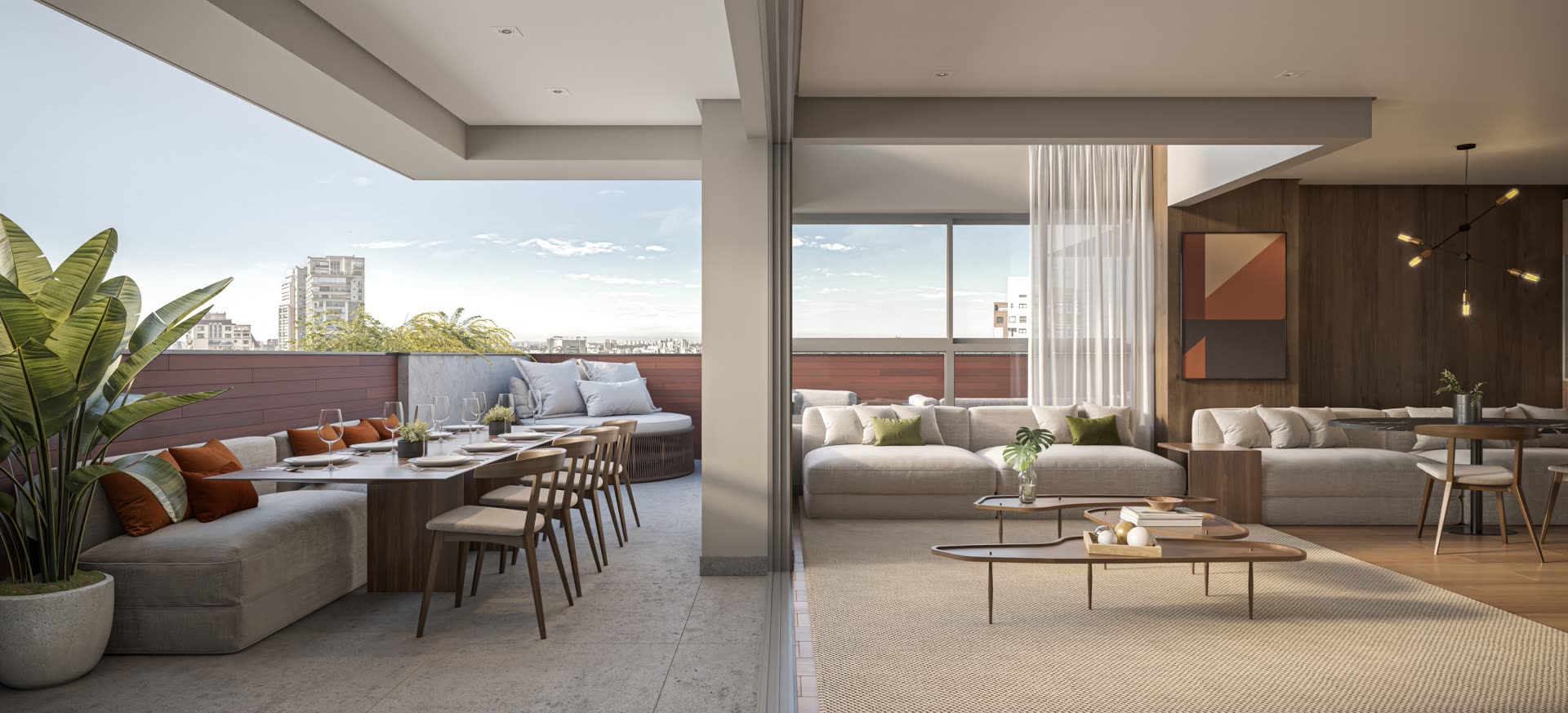 Perspectiva artística do Living 179m²